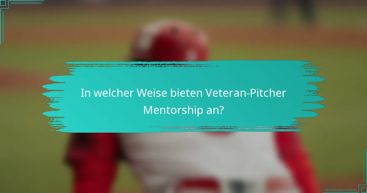In welcher Weise bieten Veteran-Pitcher Mentorship an?