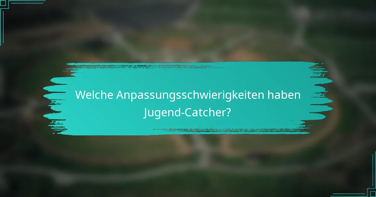 Welche Anpassungsschwierigkeiten haben Jugend-Catcher?