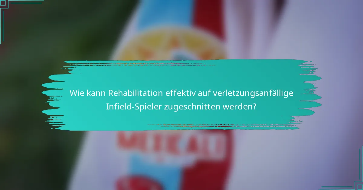 Wie kann Rehabilitation effektiv auf verletzungsanfällige Infield-Spieler zugeschnitten werden?