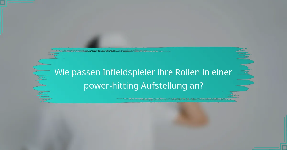 Wie passen Infieldspieler ihre Rollen in einer power-hitting Aufstellung an?