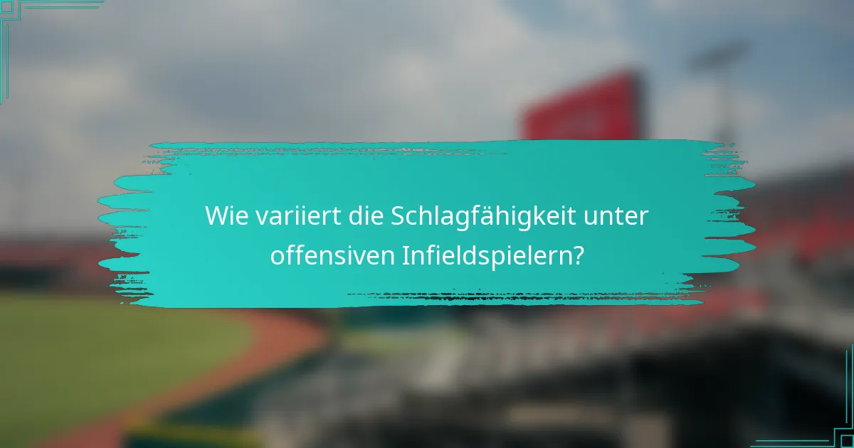 Wie variiert die Schlagfähigkeit unter offensiven Infieldspielern?
